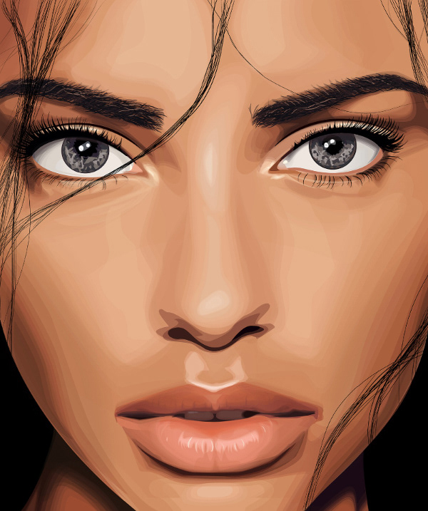 girl vector portrait Illustrator Realism eyes woman ILLUSTRATION  lips face