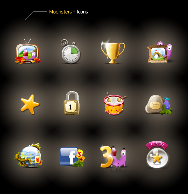 moonsters game ars thanea ars iphone application puzzle arcade tofu creature Character GUI Fun addictive