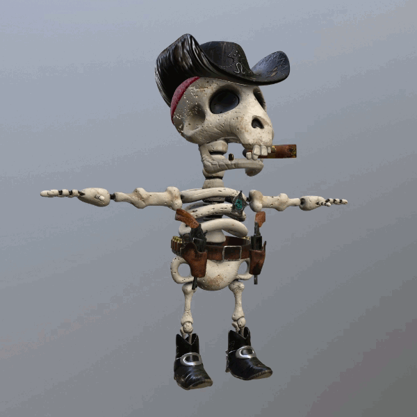 3D bones Character game gamedesign raccoon retopo rig