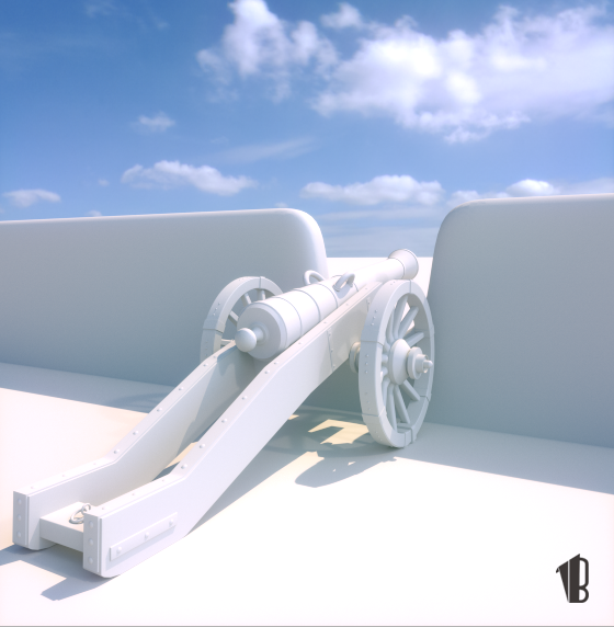 Old Cannon Weapon modeling rendering texturing substance 3ds max c4d