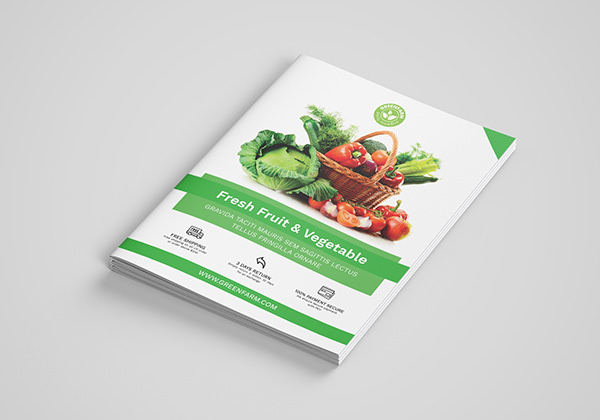 Organic food and vegetables brochure design 2020