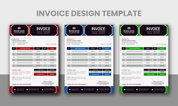 Corporate Invoice Design ~ Bill Form Template