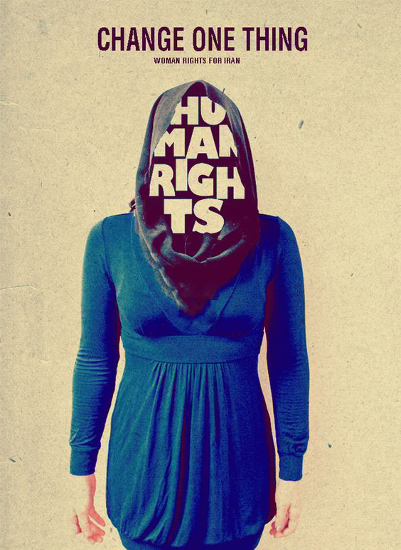 Adobe Portfolio Human rights for Iran Human rights Iran Tehran feminism aiga change woman persian poster Poster Design type