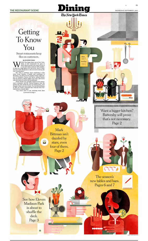 press  Magazines  Illustration  illustration barcelona  maria corte cocktail party New York Times WALL STREET JOURNAL