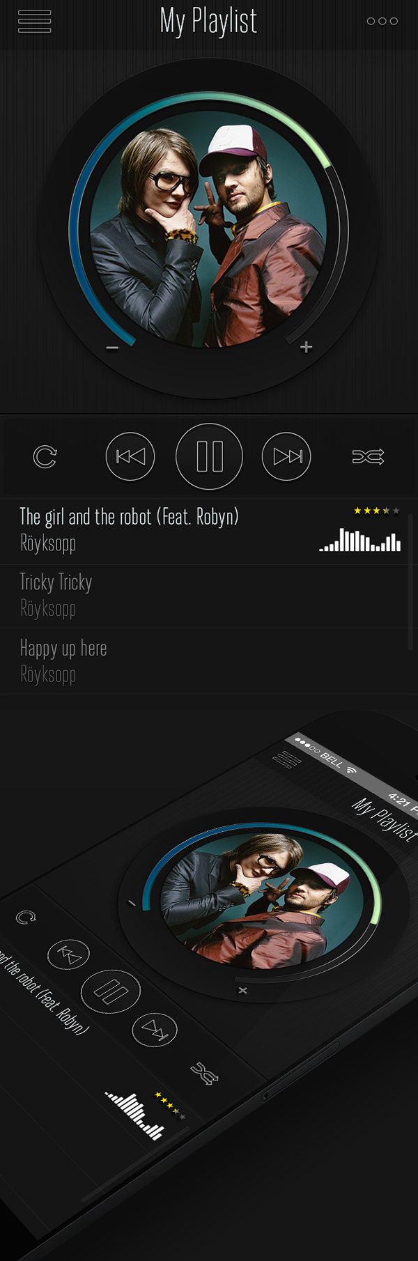 Music Player app mobile UI