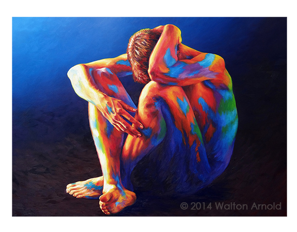Oil Painting photo realism figures emotion color texture rainbow