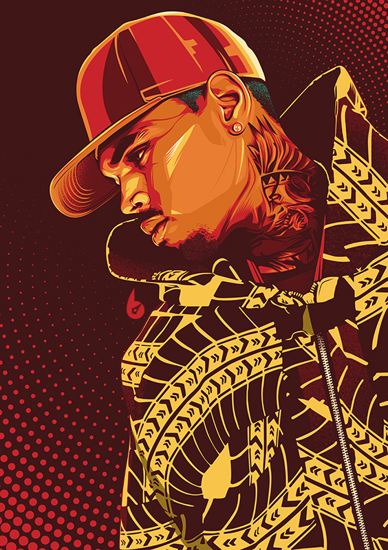 chris brown art vector vexel rap hiphop music Cartooning  portrait
