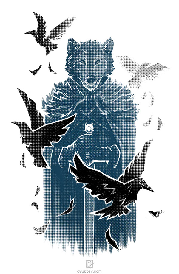 got Game of Thrones wolf raven crow Jon Snow