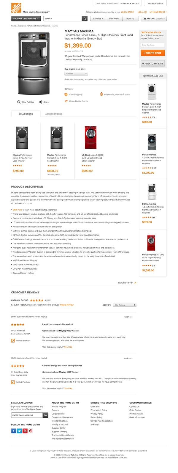 Ecommerce Web homedepot mobile clean modern