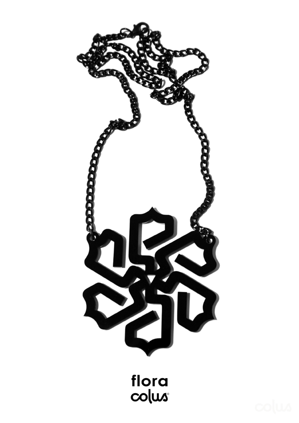 jewelry Necklace acrylic colus colus havenga Flora rune black