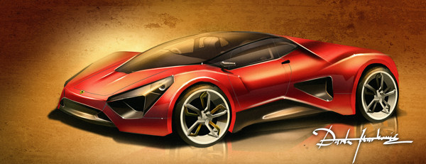 car design  design rendering 2D photoshop