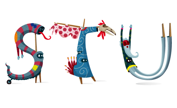 monfa Costa Rica ilustration ilustrador mascaradas gigantas zancos type typograpy
