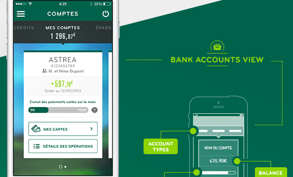 ios app application iphone Bank banque banking account redesign concept mobile iPhone6