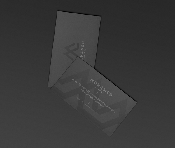 brand personal branding logo dark gray agency Website Stationery luxury elegant black tunisia business card arabic