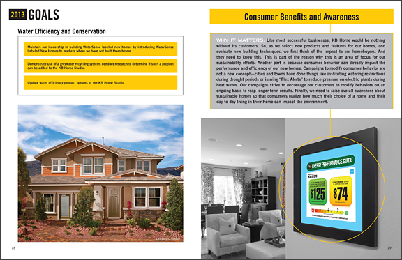 KB Home Sustainability annual report green earth day home yellow