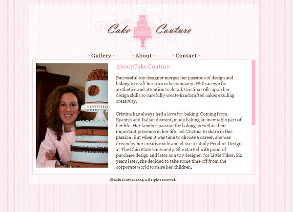 cake couture Web pink Website wedding
