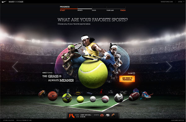 Nike Web Kiosk sports microsite basketball golf tennis