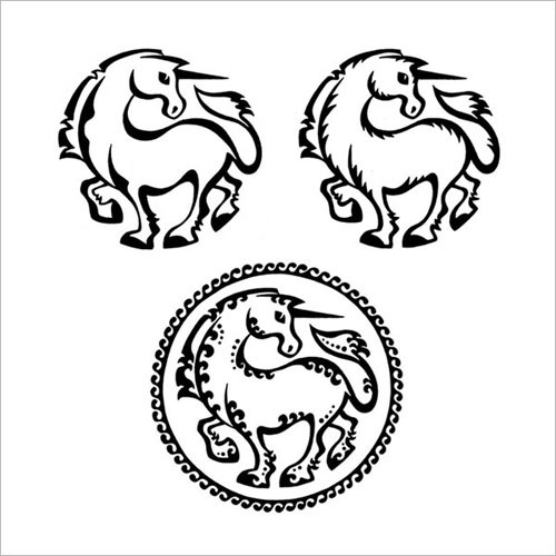 logo animal circle black and white minimalistic