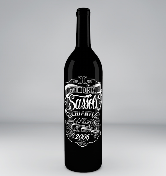 packaging design for wine lettering