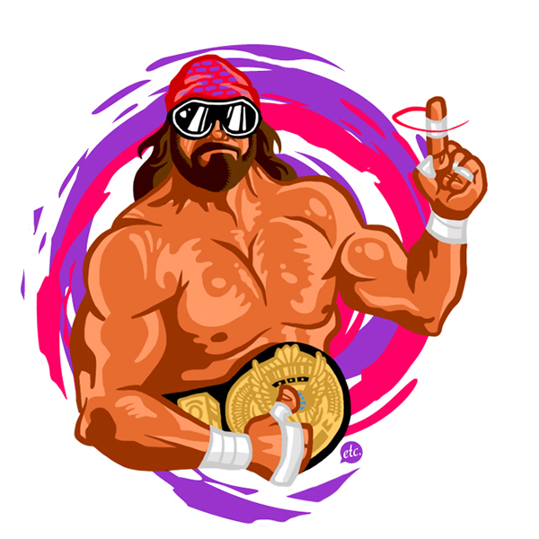 macho man randy savage sports Wrestling 80s Fan Art tribute.
