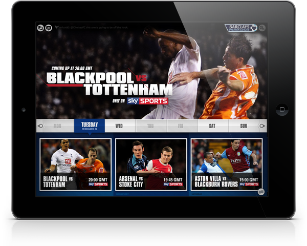 second screen  Football  sport Mobile Application  ipad app  Fantasy Football