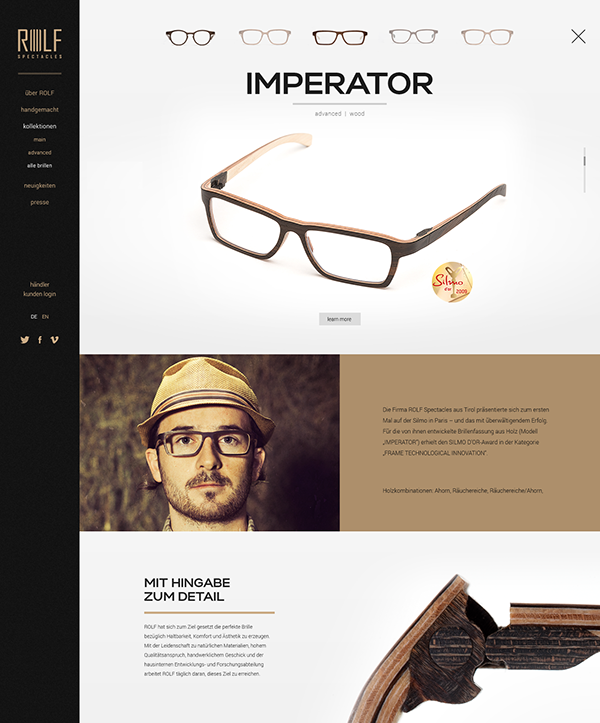 Web Webdesign Responsive Website austria glasses wood stone Horn single-page