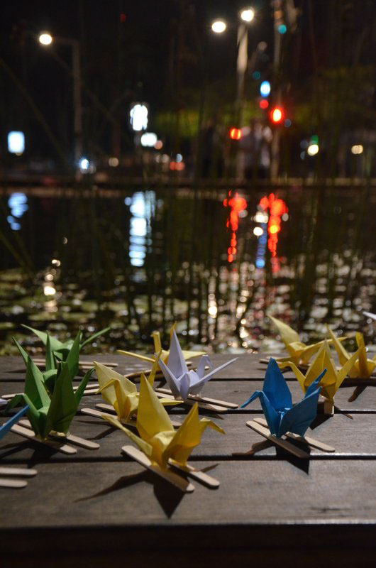Urban intervention Street Tel Aviv origami 