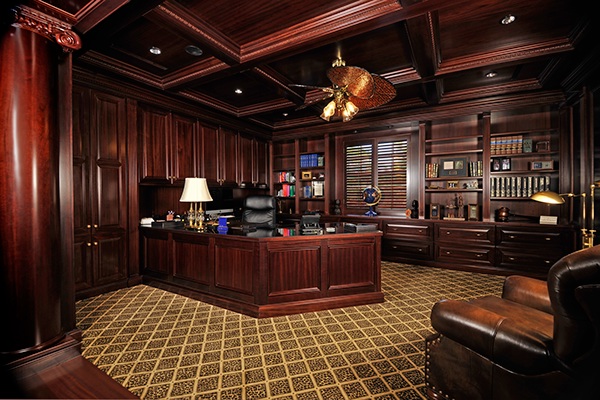 Home Theater media room millwork library