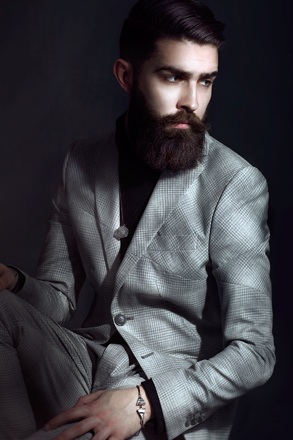 suit Jewellery georgia wiseman chris john millington male model beard fashion photography styling  studio