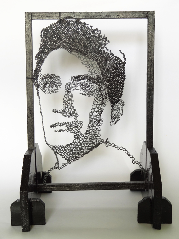 quilling paper quilling b/w black and white achromatic portrait craft handcraft paper craft handmade dev anand India actor celebirty