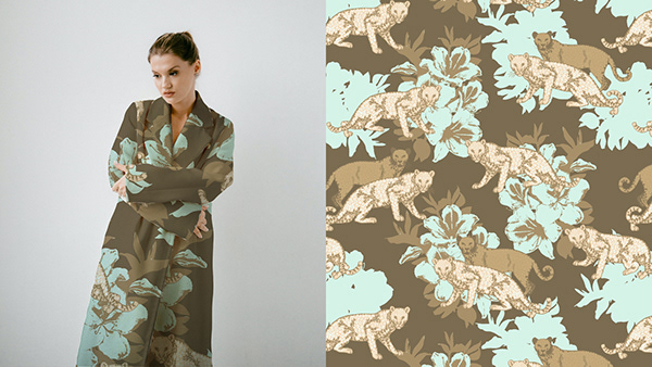 Wild Cheetah - Tropical Pattern Design