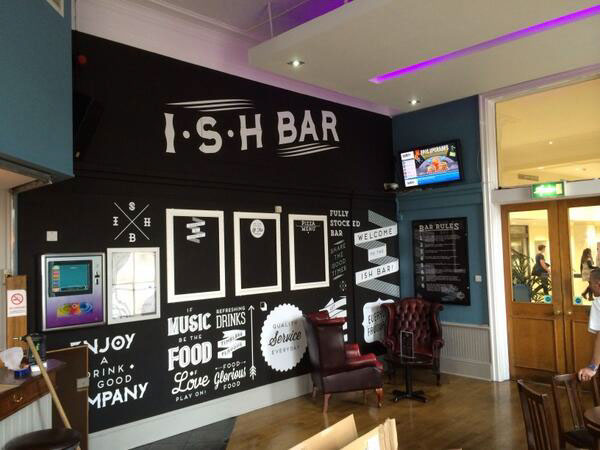 design typefaces wall vinyl cafe bar drink Food  letters font black White