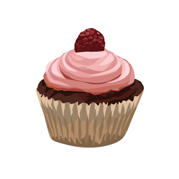 cupcakes cupcake desert Sweets cake cakes vector Fruit cherry strawberry whip cream chocolate Candy icons Icon