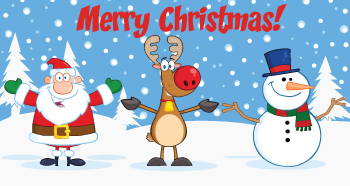 cartoon characters design Holiday chrismas santa bear greeting card reindeer snowman Mascot graphic gift deer elf