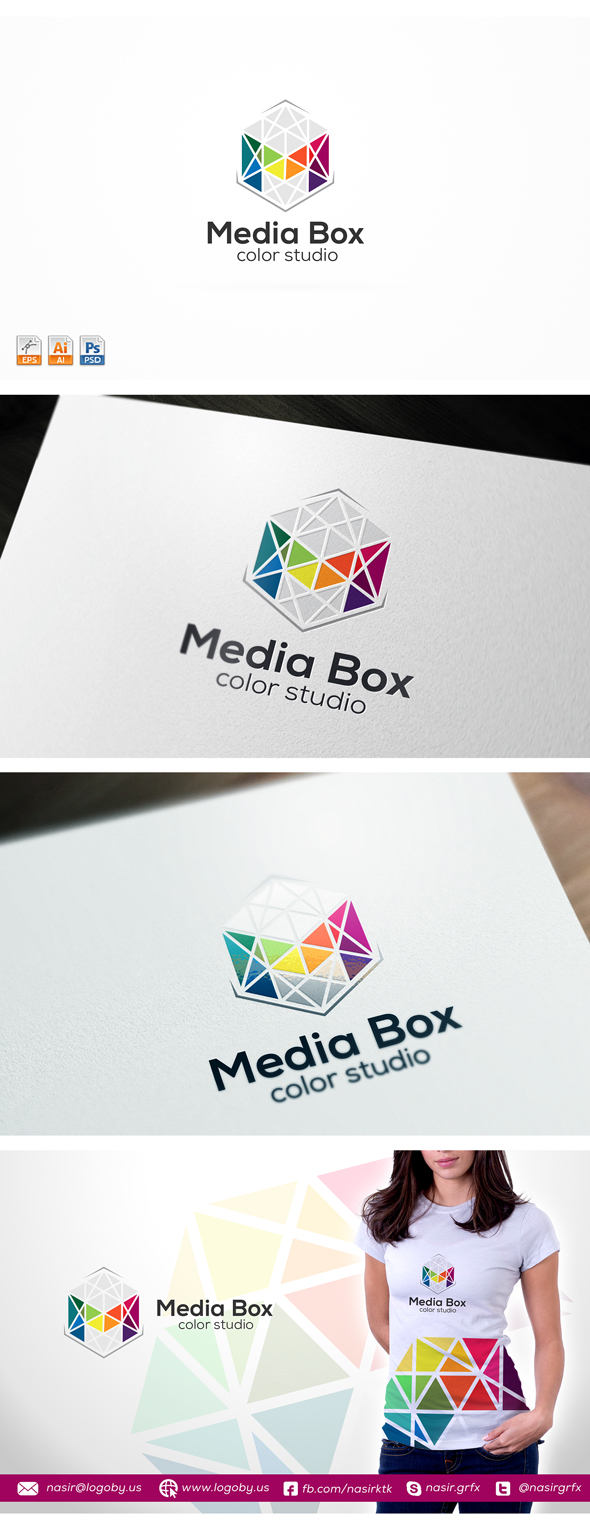Media M Letter Logo Template 