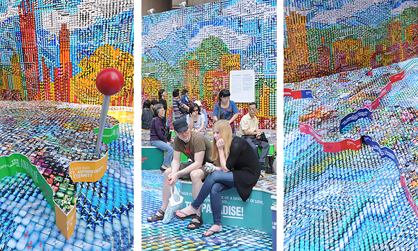 installation Exhibition  lomo wall world times square interactive worldmap Hong Kong asia design marketing   Pop-Up Shop