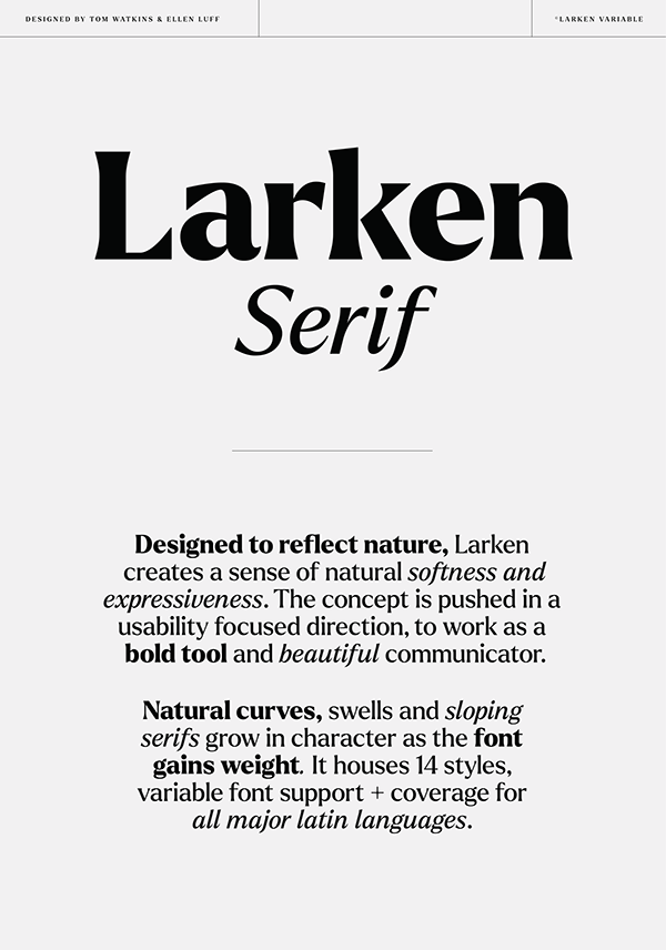 Larken™ Typeface (Free Trial)