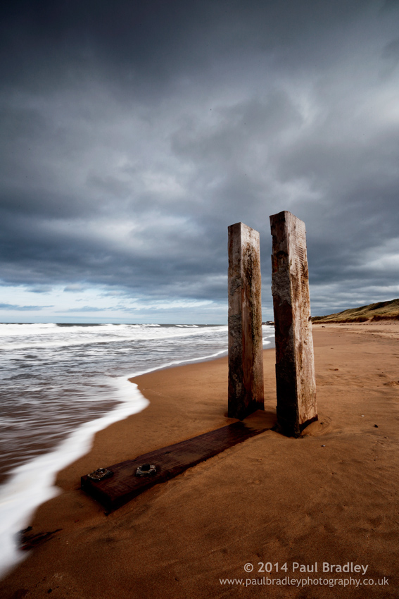 Steetley Hartlepool north sands abandoned derelict pier Coast beach wood ne england