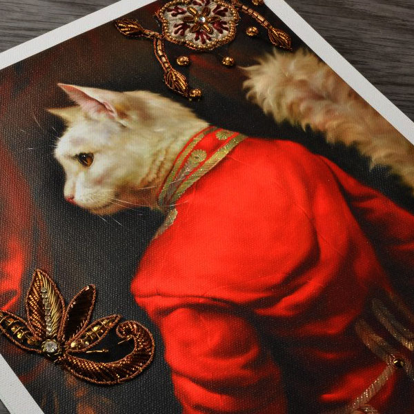 Cat court portrait anthro Herald history historic costume cute Classic royal red Beautiful Pet