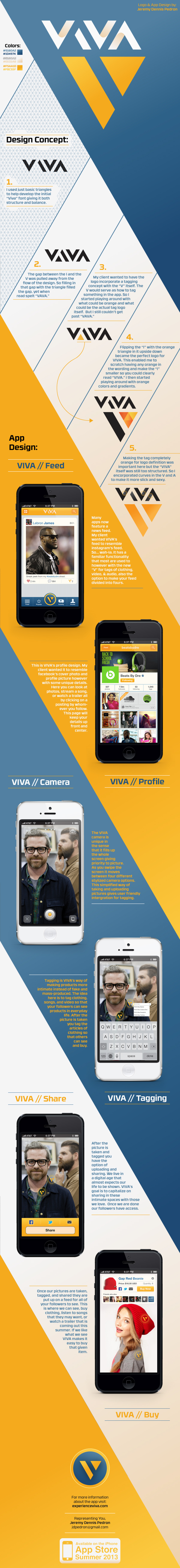 Viva Experience app design graphic logo orange tag instagram jeremy photoshop Illustrator Clothing tagging Project