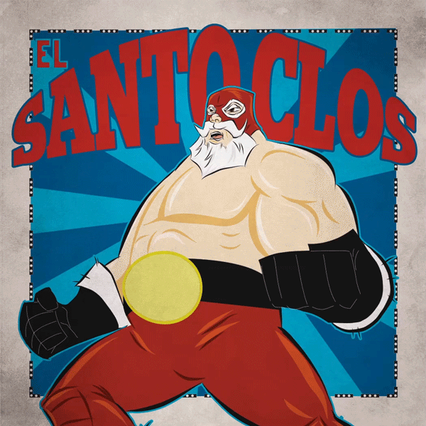 pezduro El Santo Clos adobedraw Illustratro after effects lucha libre gif video gif luchador Santa Claus Santo Clos