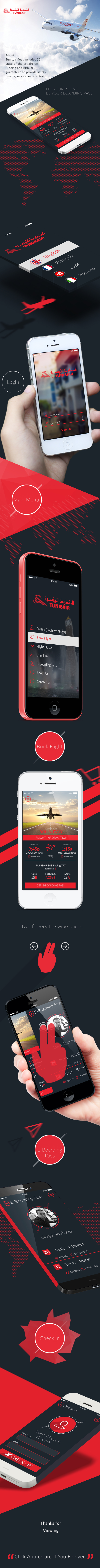 ios ios7 Tunisair tunisia Tunisie app iphone UI ux Illustrator Fly airplain Webdesign free psd