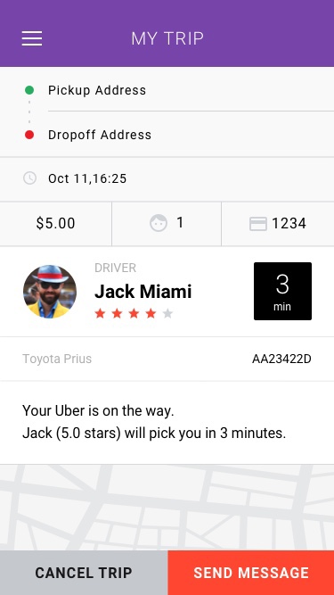 UI ux sketch Uber