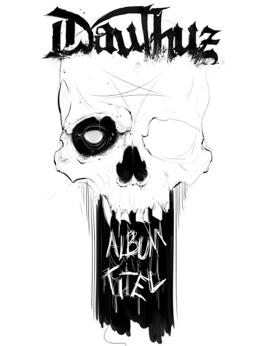 Deathmetal death metal album cover ILLUSTRATION  art inks blackandwhite skull zombie