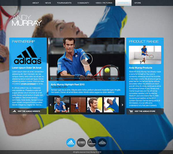 Logo Design  official  Tennis  wimbledon andy murray Interface user experience