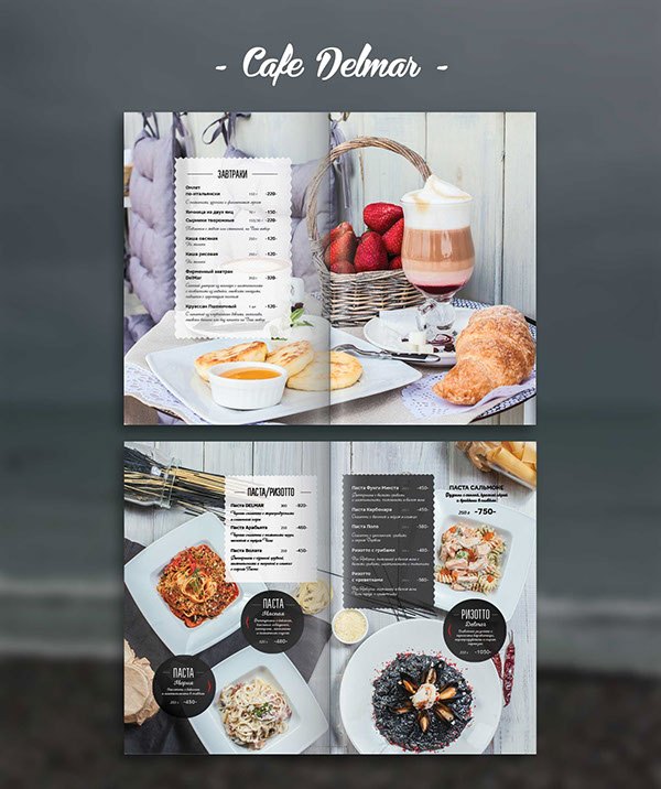 Photo & menu design for restaurant