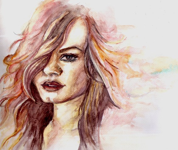 traditional ILLUSTRATION  watercolor acrylic painting   portrait
