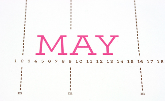 letterpress  calendar 