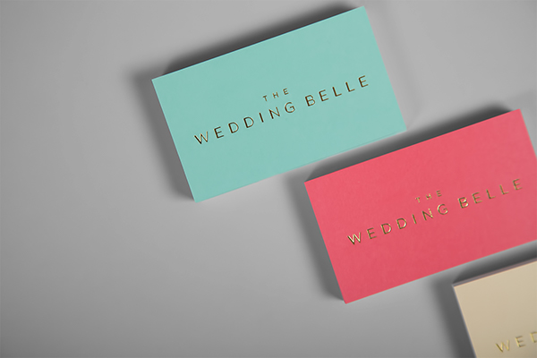 logo Stationery Collateral business card foil wedding boutique color gold
