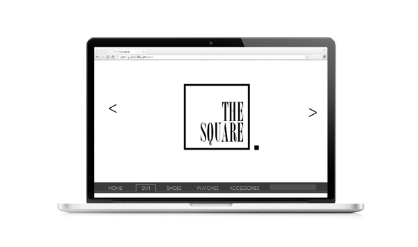 square the square Web design clothes mens style Style copmany logo suit man accesorize identity promote packaging box